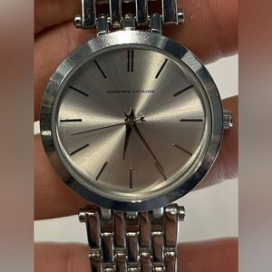 ADRIENNE VITTADINI PLATINUM TONE WATCH ADST1259 FTL-12-047